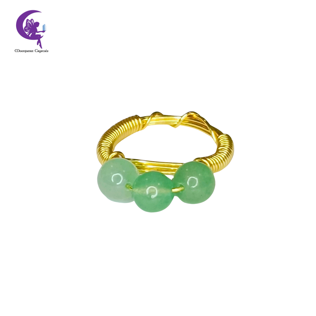 Triple Green Aventurine Ring