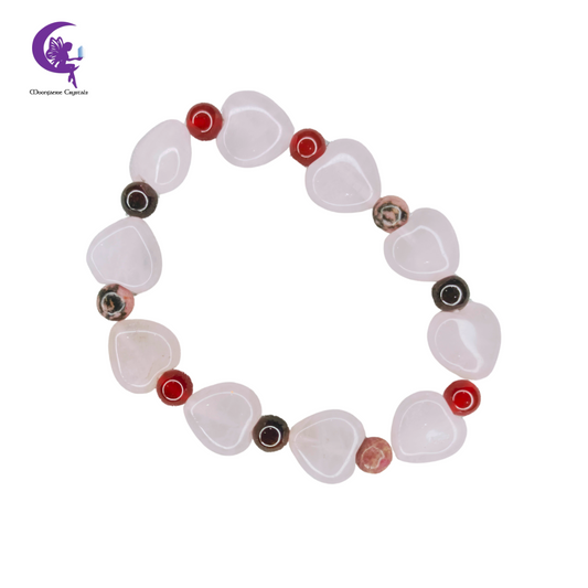 Heart Healing Potion Bracelet -  Rose Quartz, Carnelian, Rhodonite and Garnet