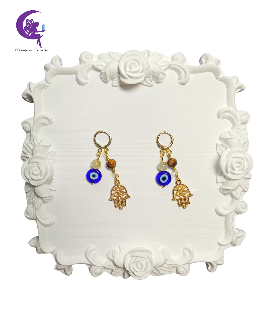 Divine Protection & Infinite Wealth Earrings - Citrine & Tiger's Eye