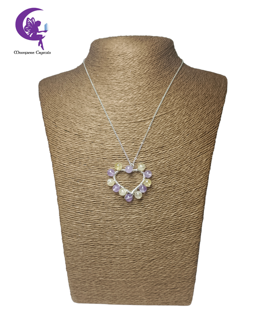 The Lavender Honeycomb Necklace - Lavender & Amethyst