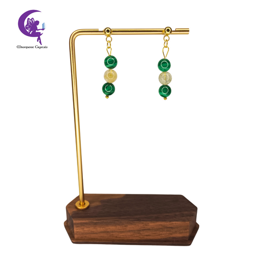 Vibrant Alchemy Earrings - Citrine & Malachite