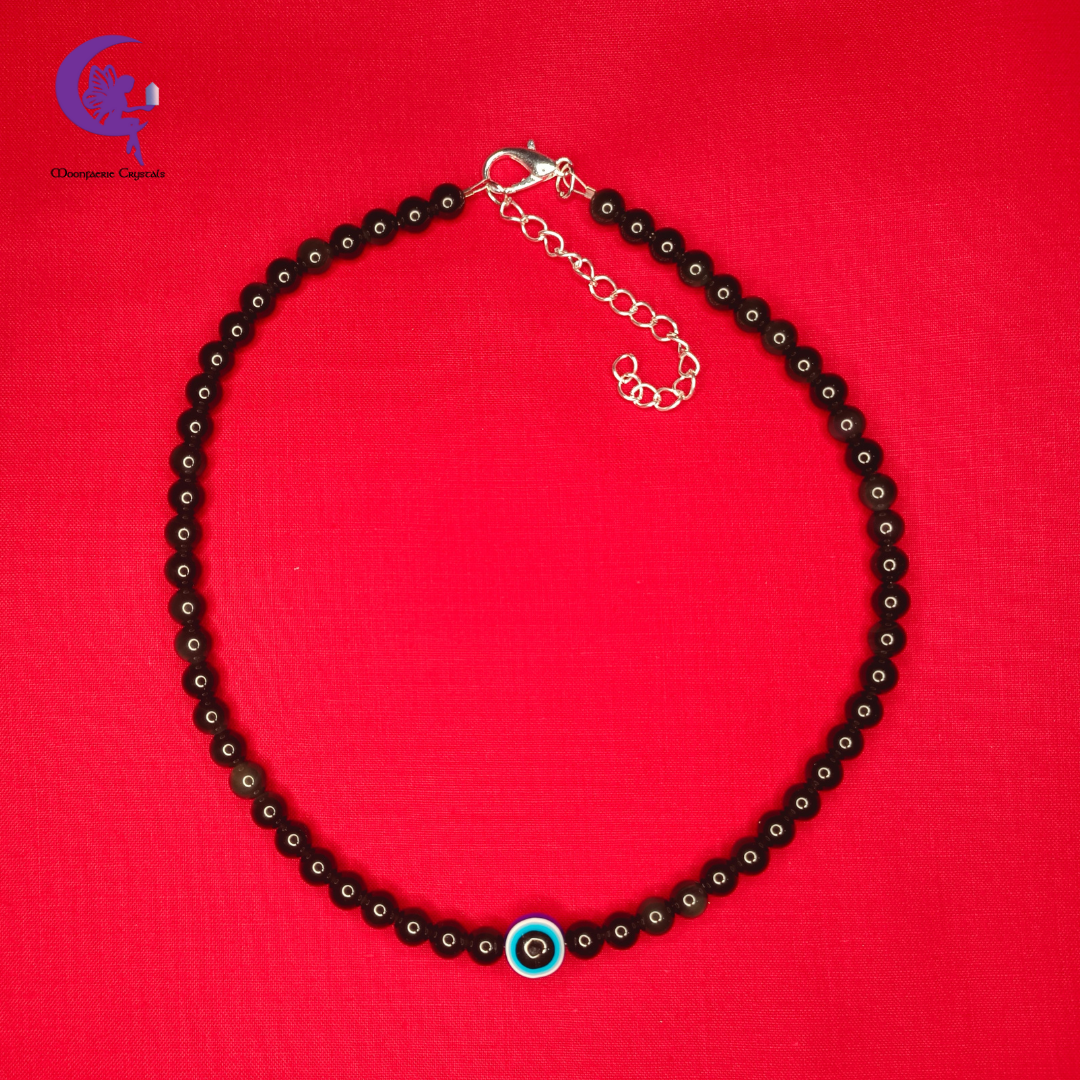 Evil Eye Black Obsidian Necklace