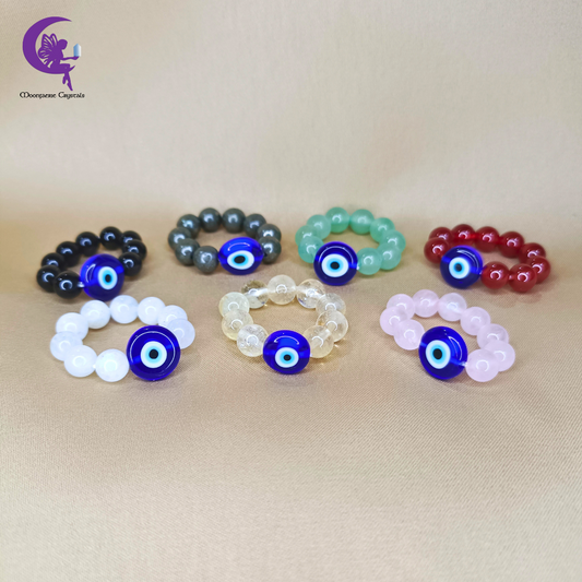 Evil Eye Gemstone Beaded Ring