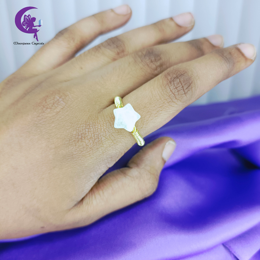 Clear Quartz Star Ring