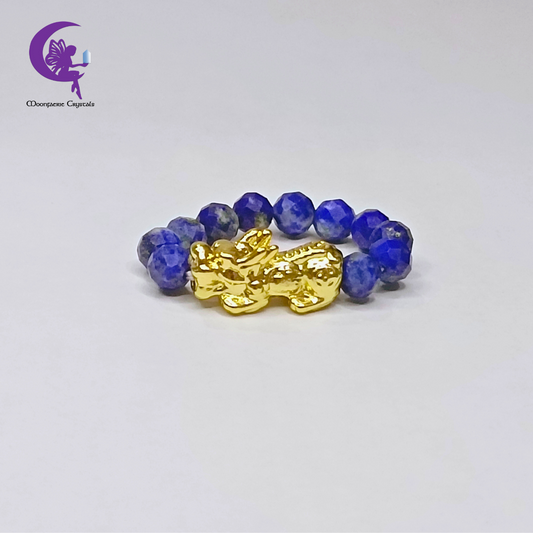 Moonfaerie Pharaoh’s Fortune Guardian Lapis Lazuli & Pi Xiu Ring