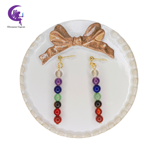7 Chakra Round Beads Earrings - Multi-Healing Energy