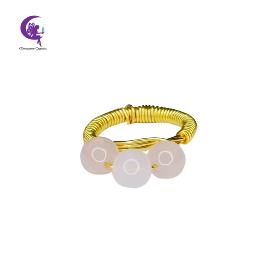 Triple Rose Quartz Ring