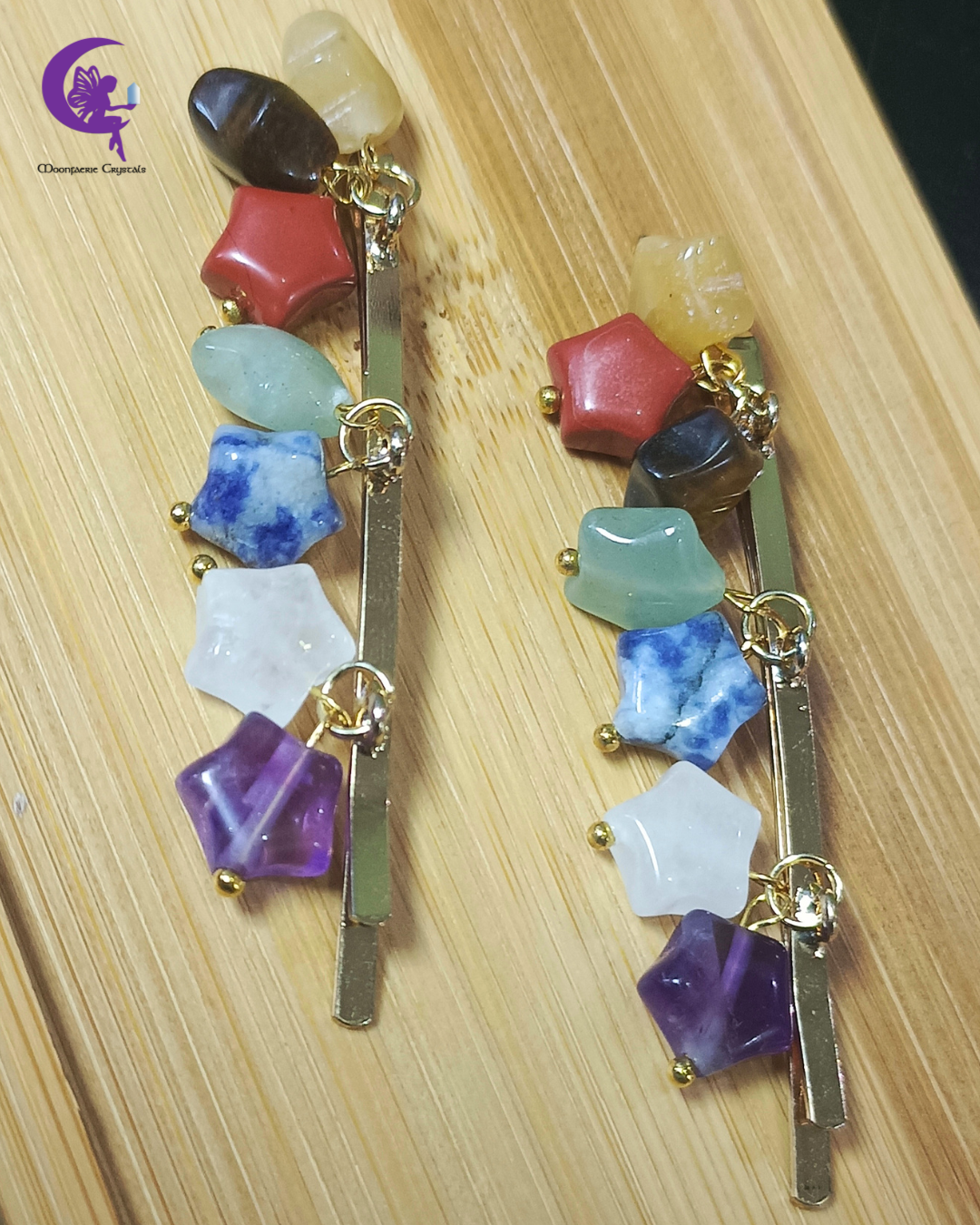 🌙 Seven Stars Chakra Gemstone Hair Pins