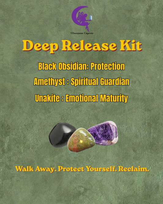 The Deep Release Kit - Black Obsidian, Amethyst & Unakite