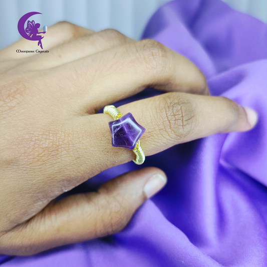 Amethyst Star Ring