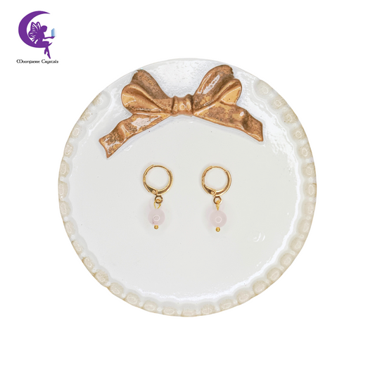 Rose Quartz Leverback Earrings