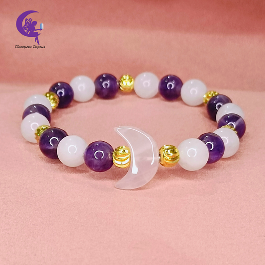 Rose Luna Dreams – Rose Quartz meets Amethyst Bracelet