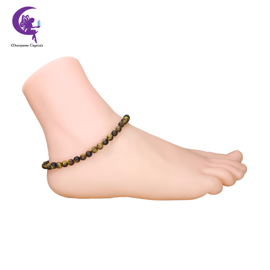 Tiger's Eye Anklet - Wealth Warrior Path to Prosperity