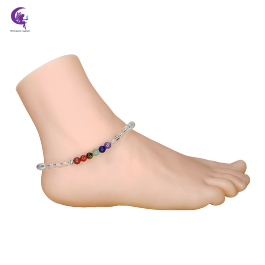 Clear Quartz + 7 Chakra Multi-Healing Anklet