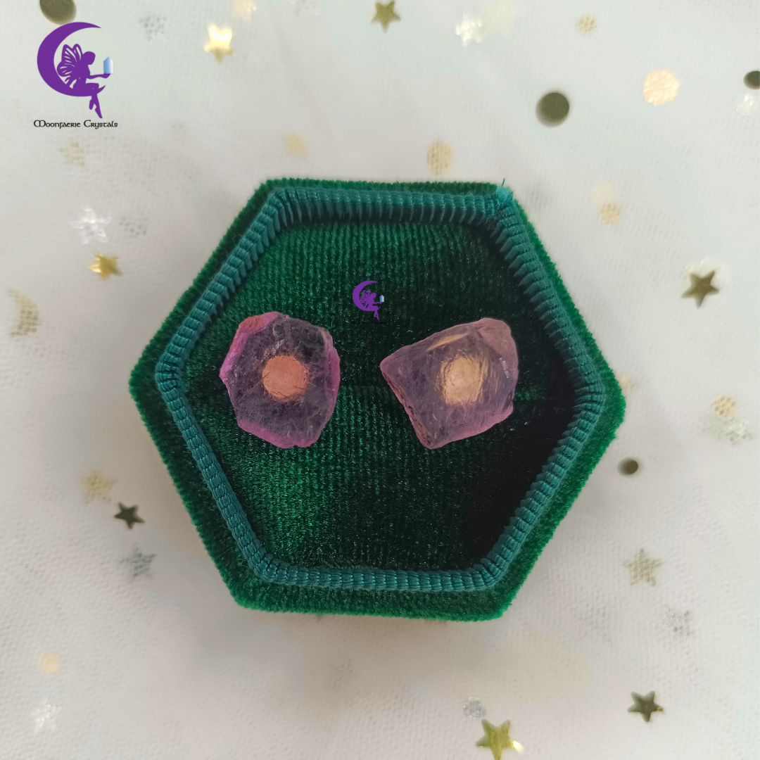 Mystic Purple Fluorite Studs