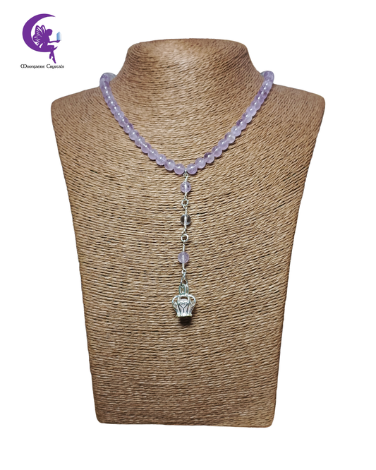 Your Majesty: Necklace of Pride & Humility - Amethyst, Clear Quartz, Rose Quartz