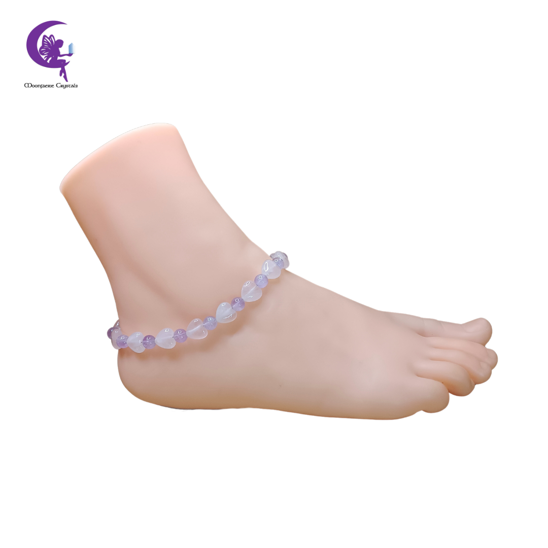 Infinite Love Anklet - Rose Quartz & Amethyst