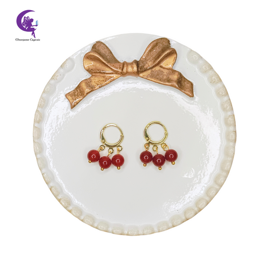 Triple Carnelian Leverback Earrings- 3x Passion, Courage, Creativity, and Vitality