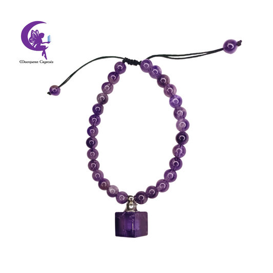 Amethyst Refillable Cube Gemstone Bracelet