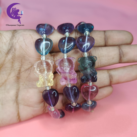 Rainbow Fluorite Bear Hug Bracelet 🧸✨