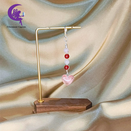 Soulful Love Keyring - Rose Quartz & Carnelian