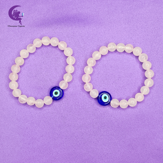 Rose Quartz & Evil Eye Baby Anklet: A Gentle Embrace of Love and Protection