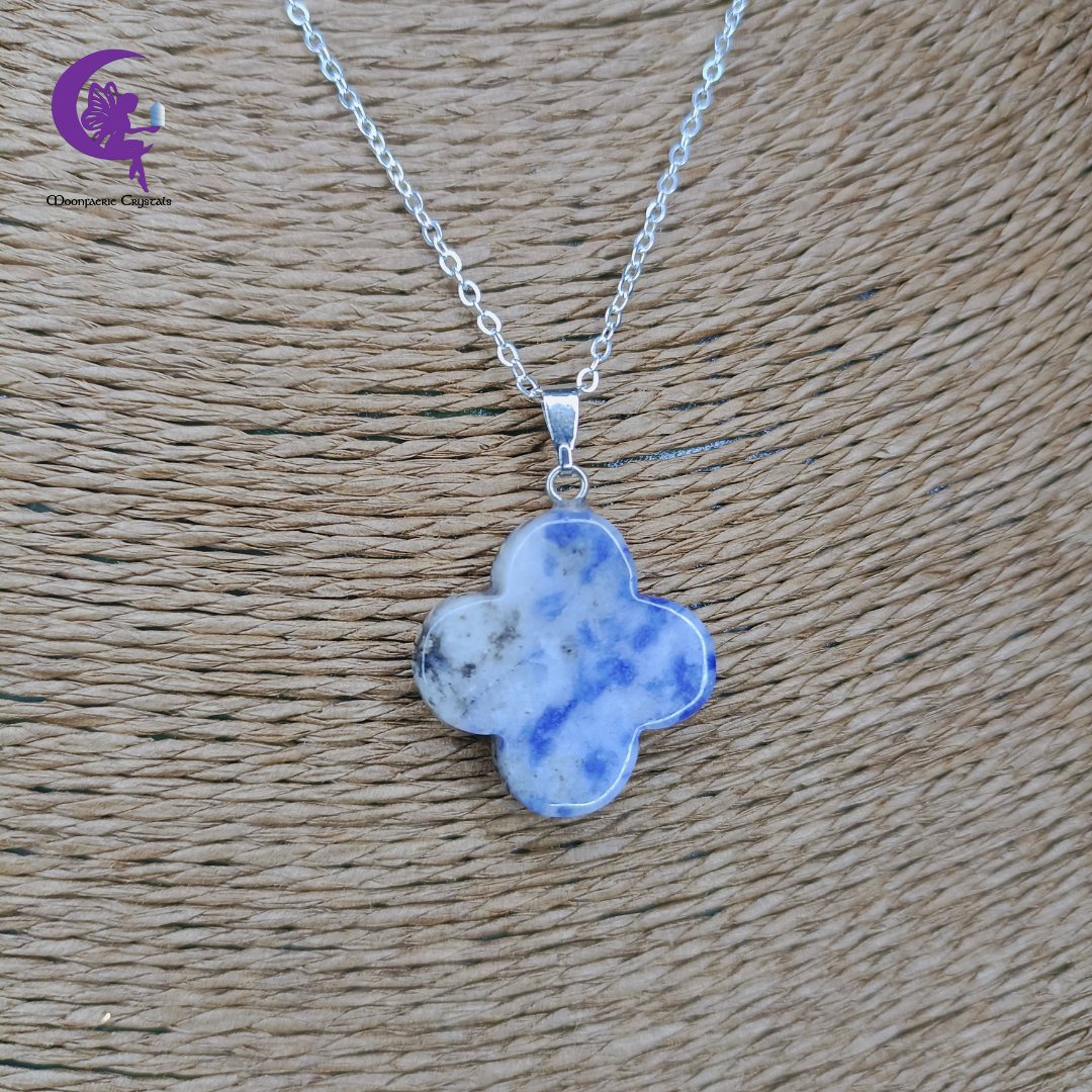 Sodalite Four Leaf Clover Necklace