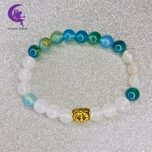 Turquoise Oasis Bracelet: Turquoise Agate & White Agate