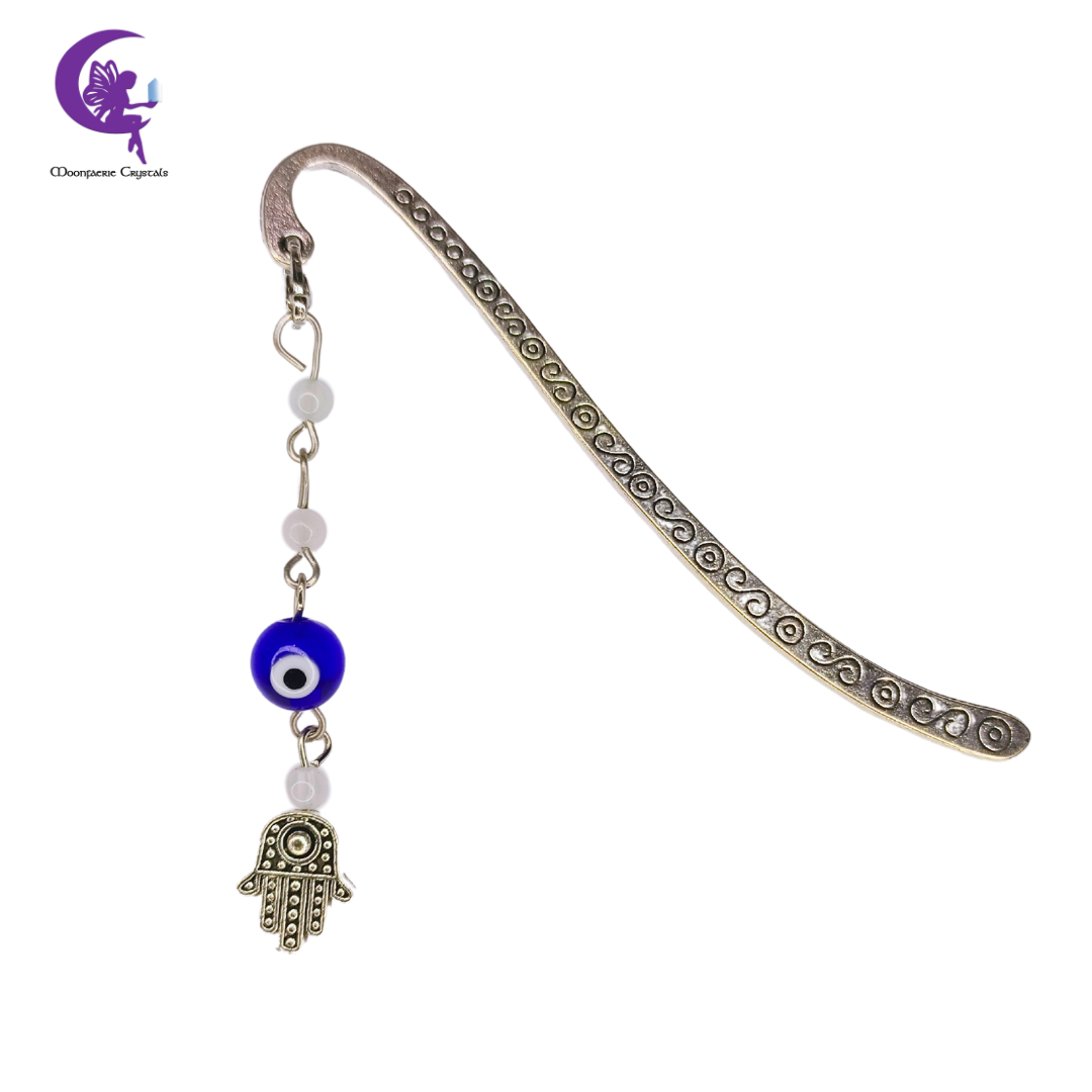 Hamsa Hand Evil Eye Gemstone Bookmark