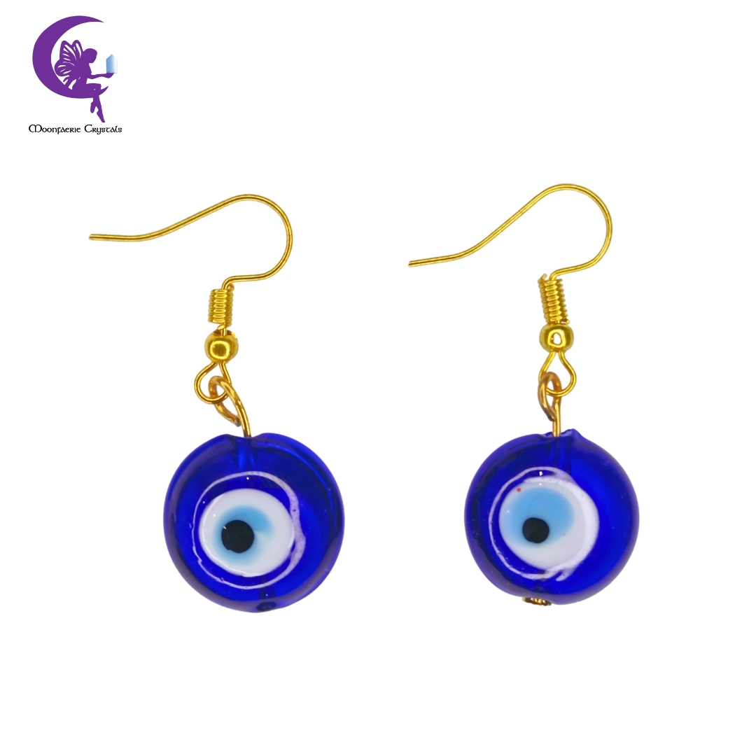 Evil Eye Lampwork Dangling Earrings