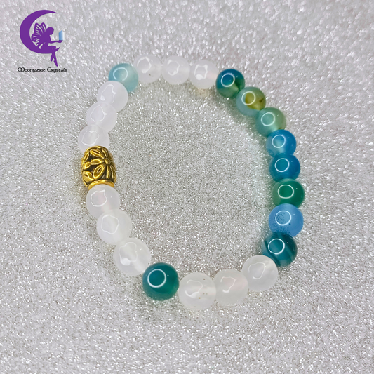 Turquoise Oasis Bracelet: Turquoise Agate & White Agate