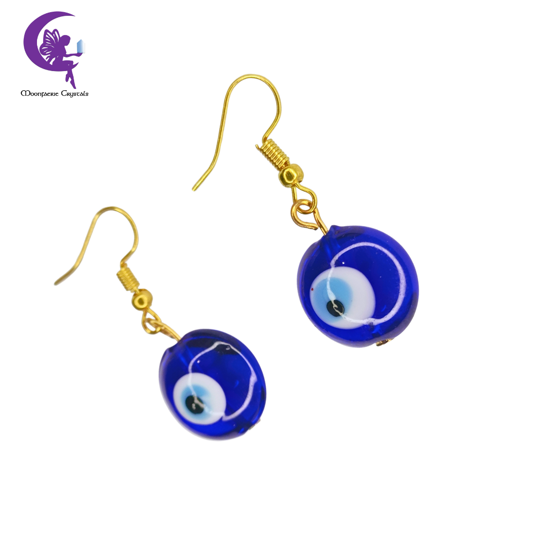 Evil Eye Lampwork Dangling Earrings