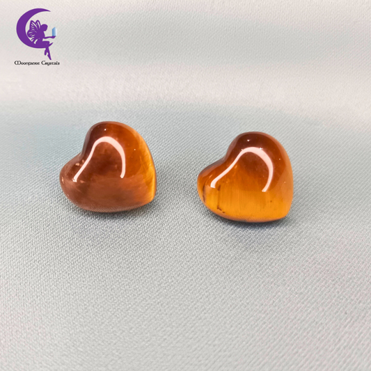 Tiger's Eye Heart of Prosperity Stud Earrings