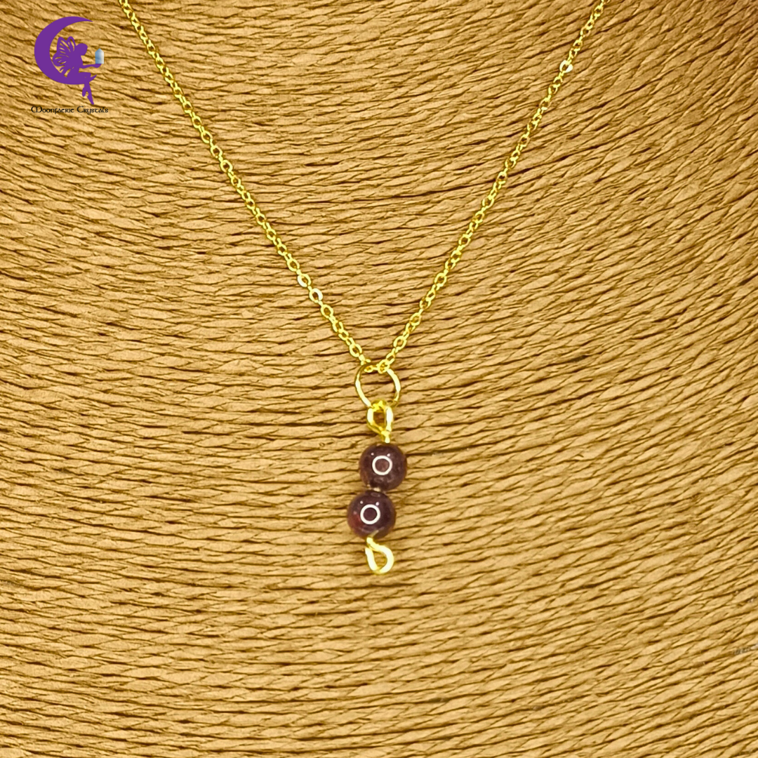 Minimalist Garnet Gem Necklace