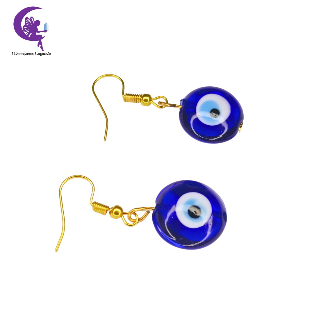 Evil Eye Lampwork Dangling Earrings