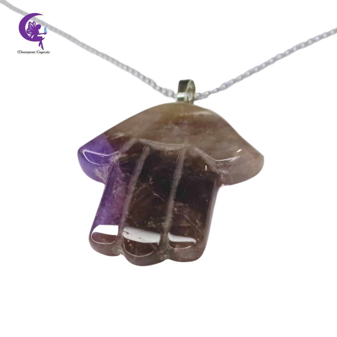 Amethyst Hamsa Gemstone Necklace