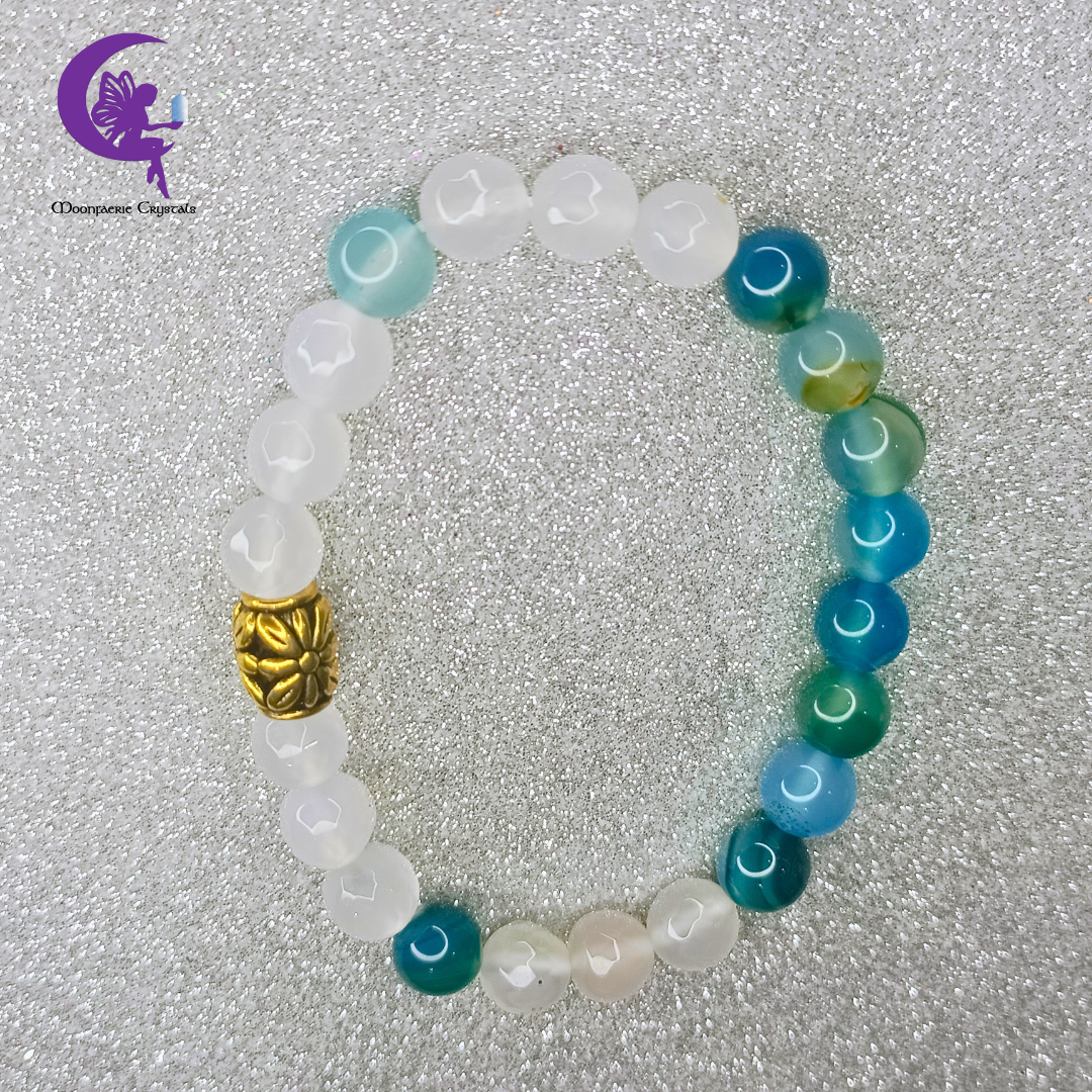 Turquoise Oasis Bracelet: Turquoise Agate & White Agate