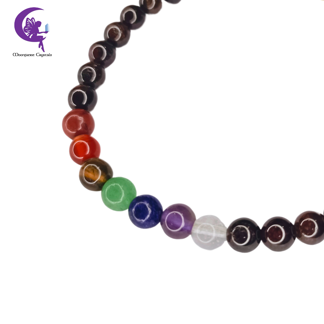 Garnet + 7 Chakra Multi-Healing Anklet