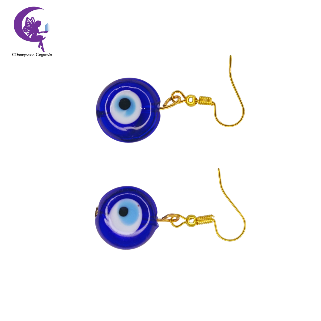 Evil Eye Lampwork Dangling Earrings