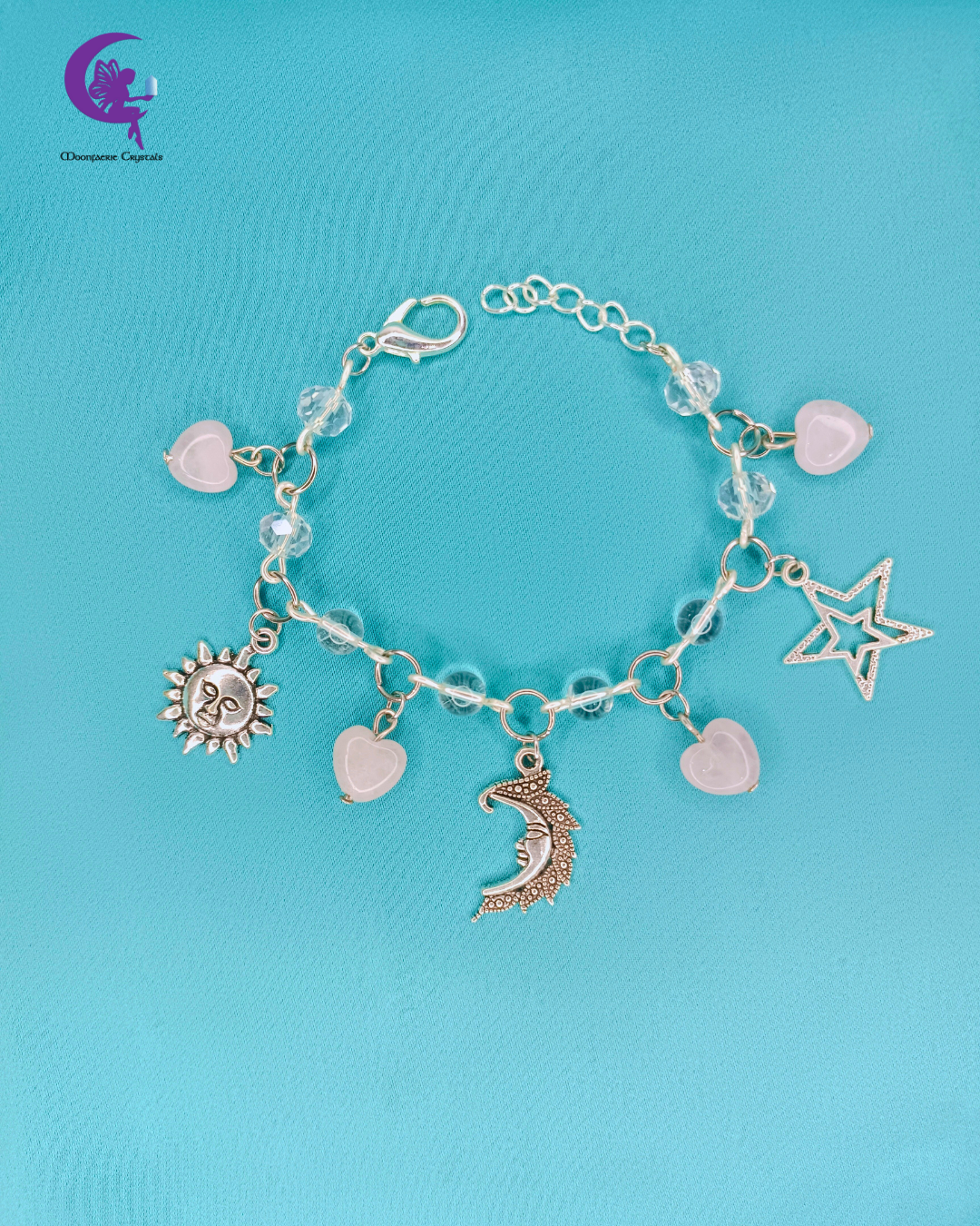 Heart of the Galaxy Bracelet – Clear Quartz & Rose Quartz