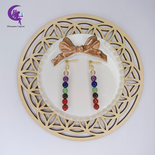 7 Chakra Round Beads Earrings - Multi-Healing Energy