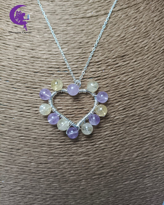 The Lavender Honeycomb Necklace - Lavender & Amethyst