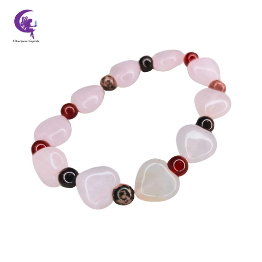 Heart Healing Potion Bracelet -  Rose Quartz, Carnelian, Rhodonite and Garnet