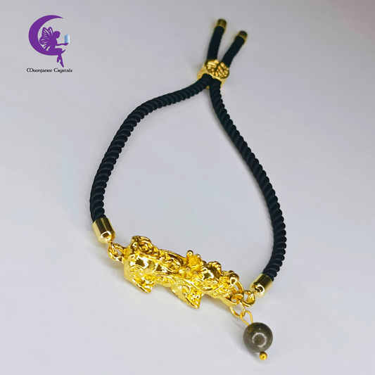 Pi Xiu Pyrite Adjustable Bolo Bracelet – Fire of Fortune, Strength & Strategic Thinking