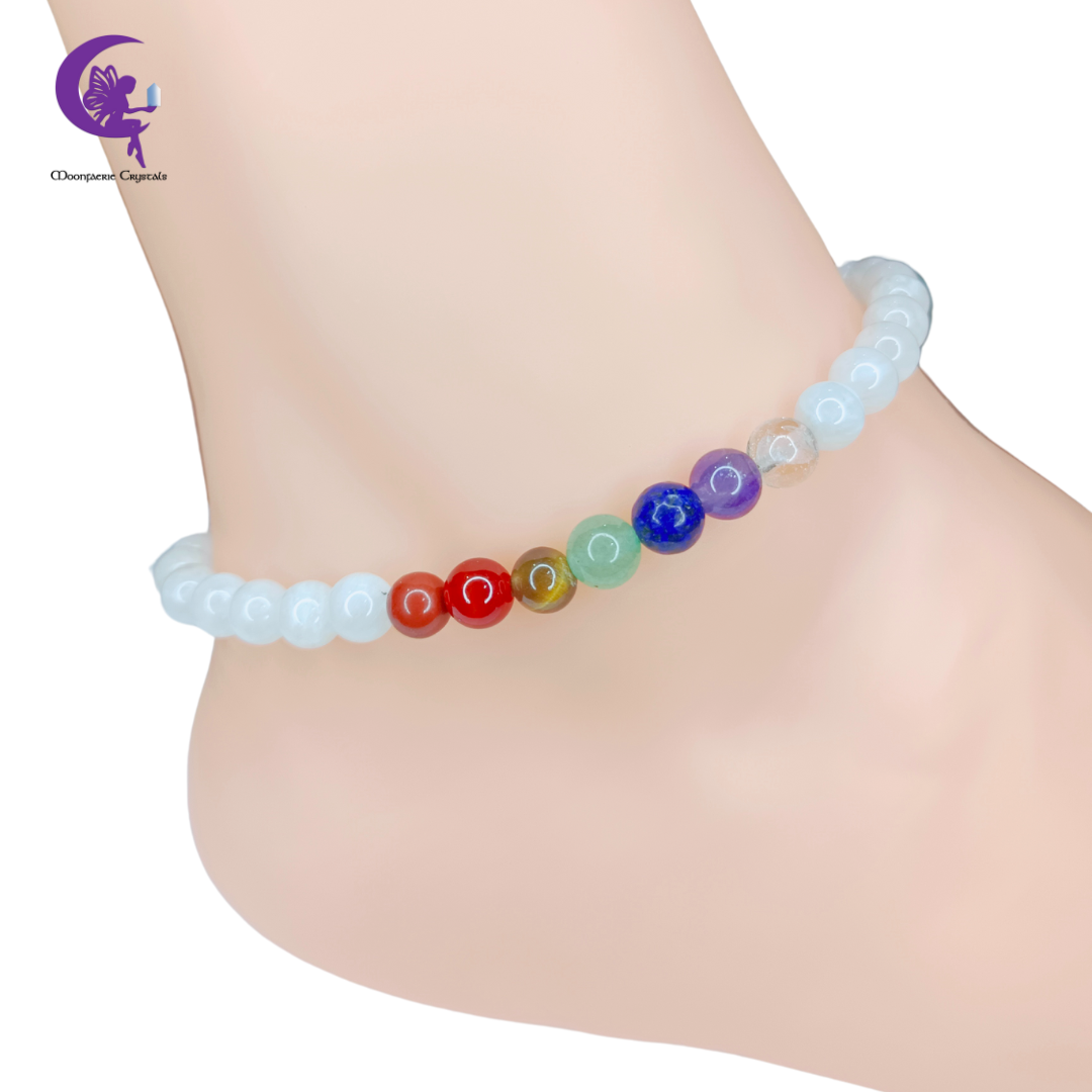 Moonstone + 7 Chakra Multi-Healing Anklet - Pre-order