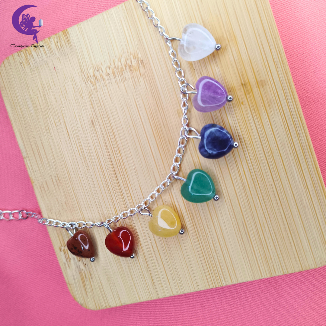 7 Chakra Rainbow Heart Healing Bracelet