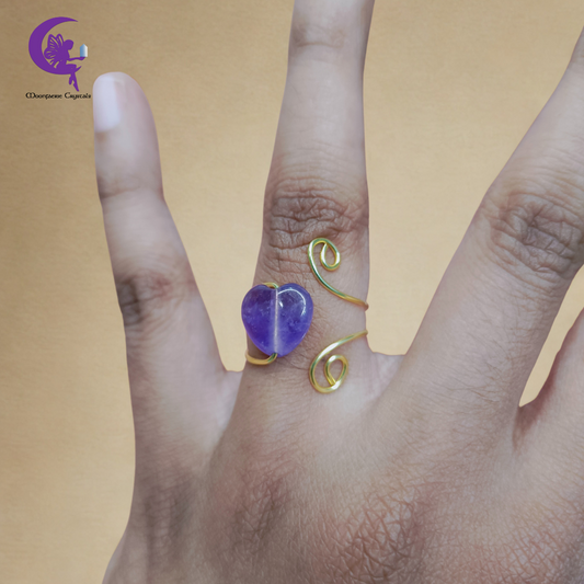 Crown & Third Eye Chakra Healer Ring – Amethyst