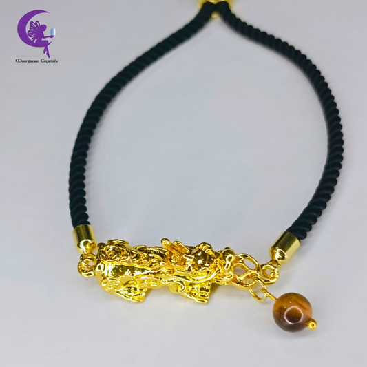 Pi Xiu Tiger’s Eye Adjustable Bolo Bracelet – Protection, Courage & Confidence