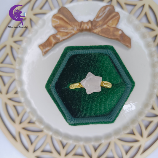 Clear Quartz Star Ring