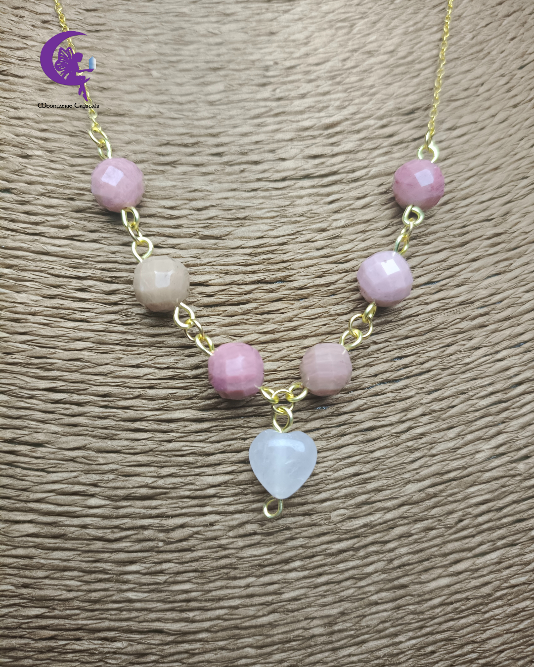 Secure Heart Necklace – Rose Quartz & Rhodochrosite